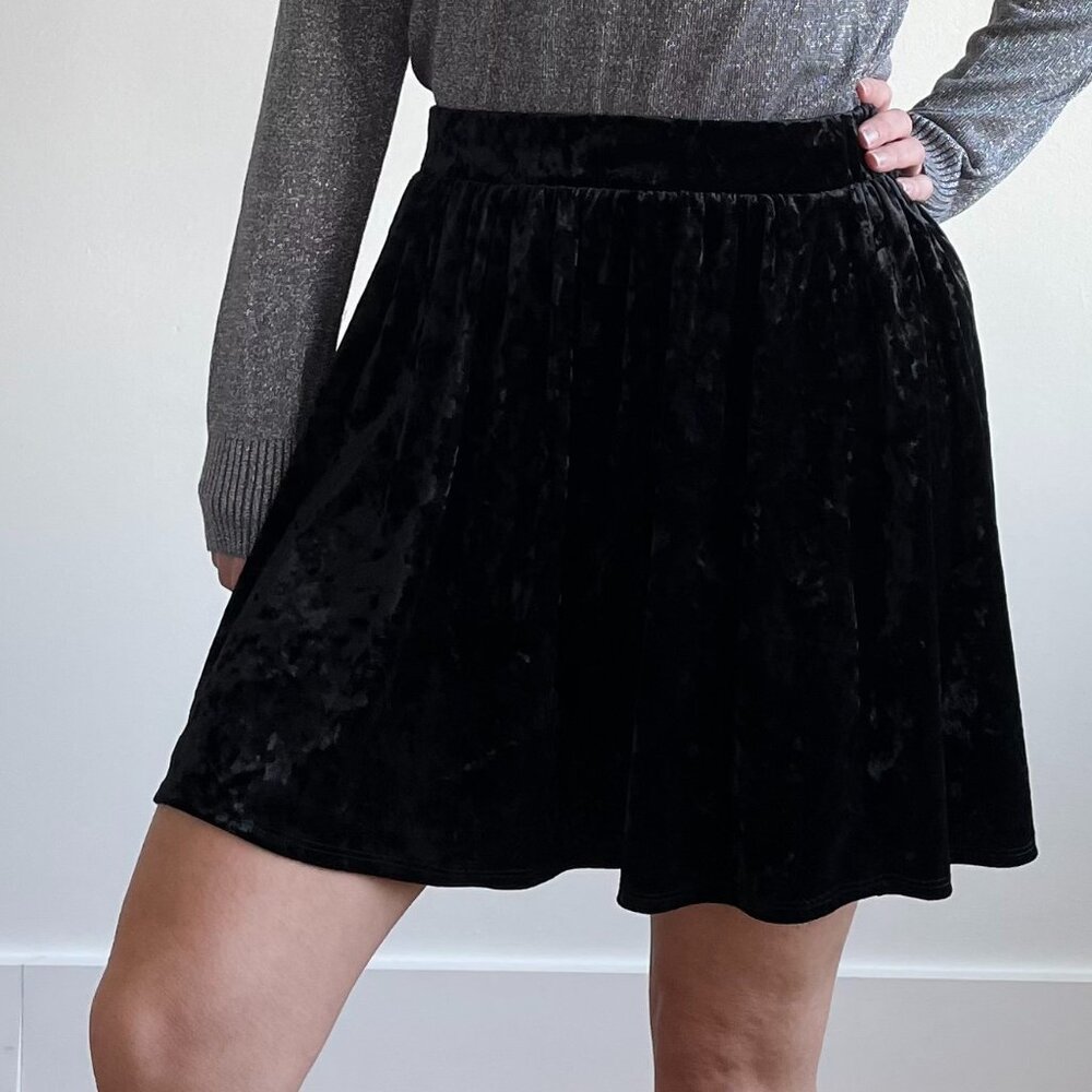 Garage - Crushed Velvet Skater Skirt